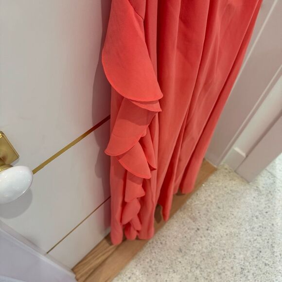 LULU’S coral high low ruffle long maxi dress small - Picture 10 of 11